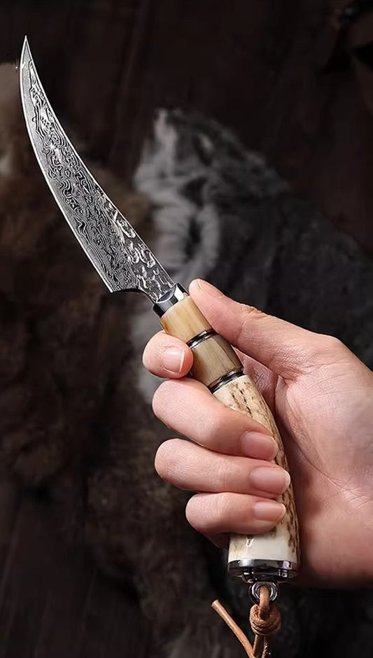 Damascus Steel Portable Handmade Boning knife