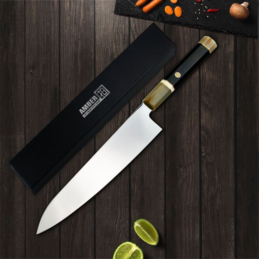 VG10 Chef's Knife | Mirror Finish | Double Horn Handle | Japanese Kiritsuke Knife