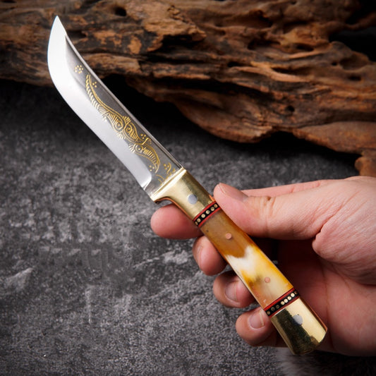 Hand-Forged Bearing Steel Paring Knife with Yak Horn Handle