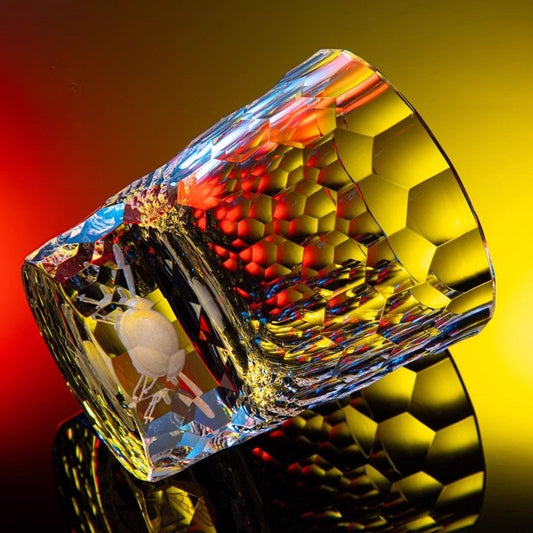 Honeycomb K9 Crystal Edo Kiriko Whiskey Glass