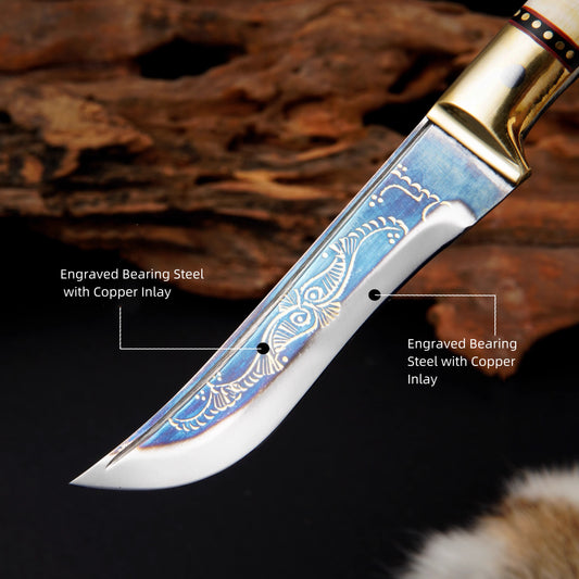 Hand-Forged Bearing Steel Paring Knife with Yak Horn Handle