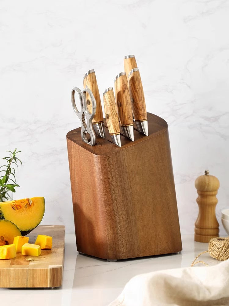 73 Layer Damascus Steel Knife Set with Olive Wood Handle