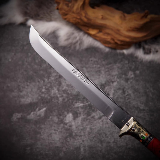 Hand-Forged Turquoise-Inlaid Copper Knife Sheath