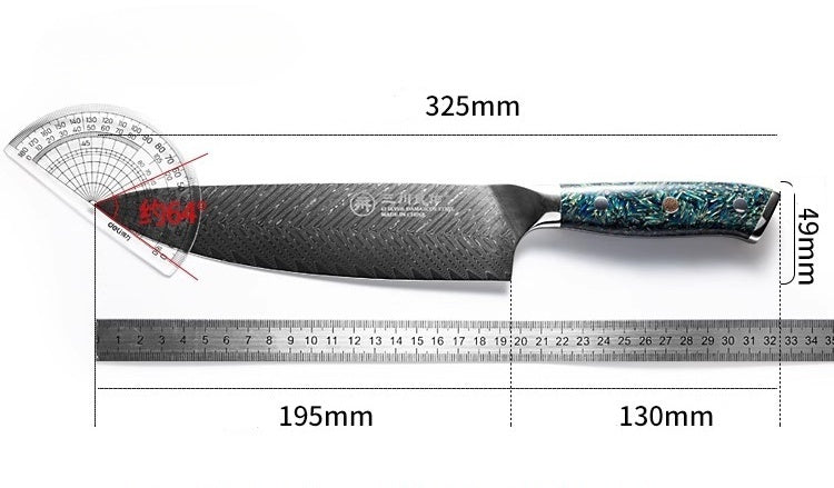 67 Layer Damascus Chef Knife with Seiko Husk + Resin Handle