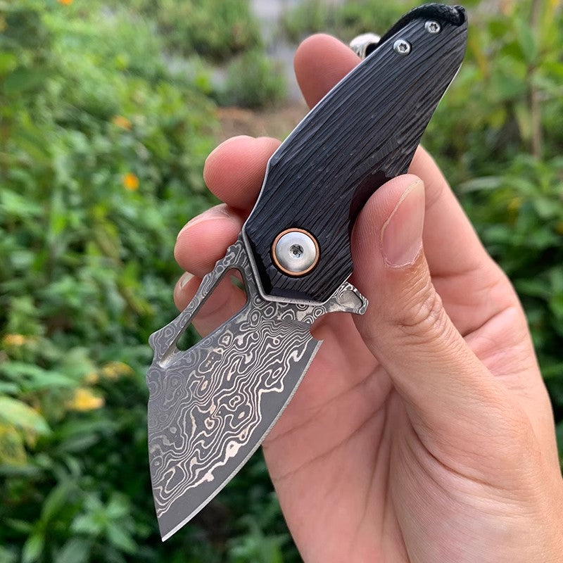 Pocket Knife | Damascus Steel | Red Panda