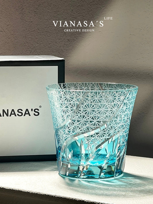 Vianasa's Heart of the Ocean Edo Kiriko Glass - Goglasscup