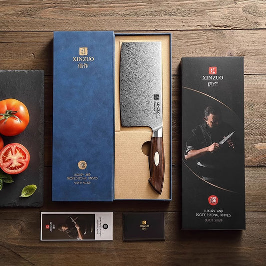 110 Layer Dual-core Damascus Cleaver