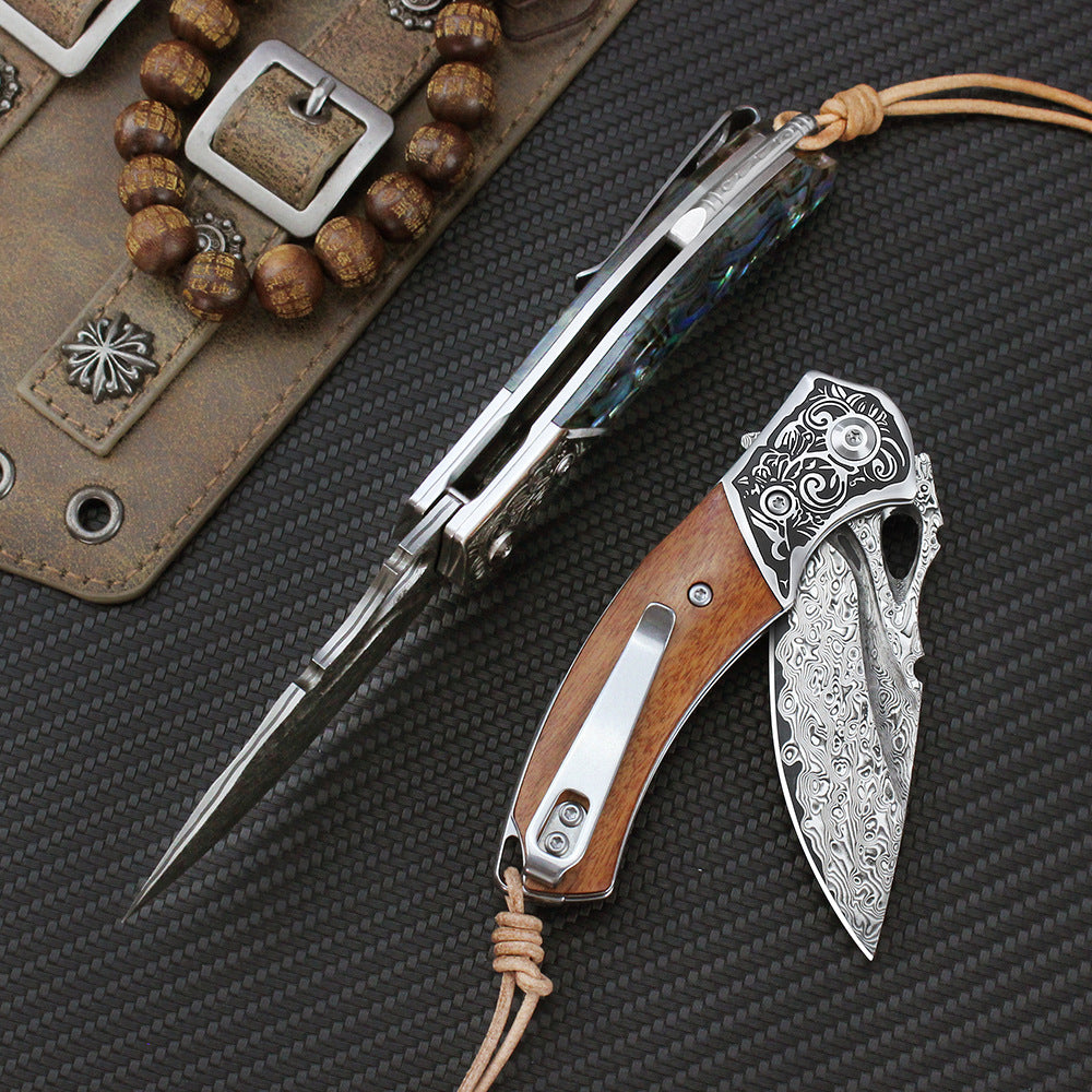 Outdoor VG10 Damascus Steel Folding Knife