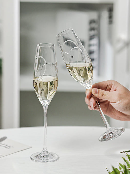 WEDGWOOD Double Heart Champagne Flutes Goglasscup