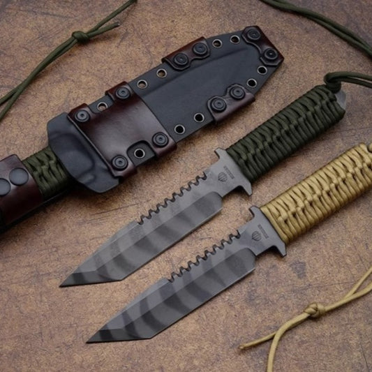 Outdoor Camping Knife | BTSS Series Paracord Tiger Stripe |ATS-34 Alloy Steel