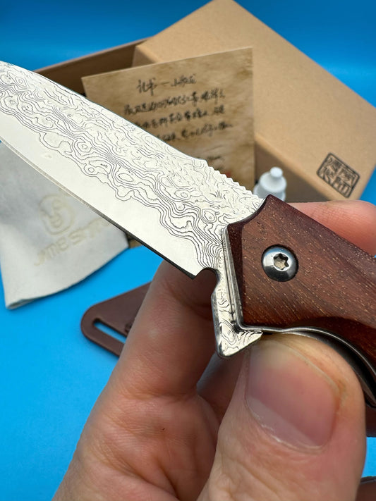 Folding Knife | Damascus Pattern Steel | VG10 | Youlong