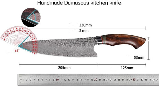 Chef's Knife |Handmade Damascus kitchen knife | Sandwood Handle