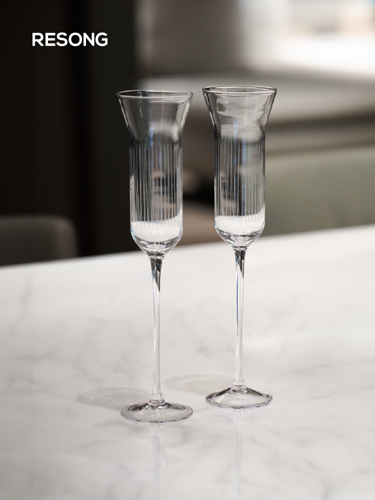 RESONG Lead-free Hand-carved Crystal Champagne Glass - Goglasscup