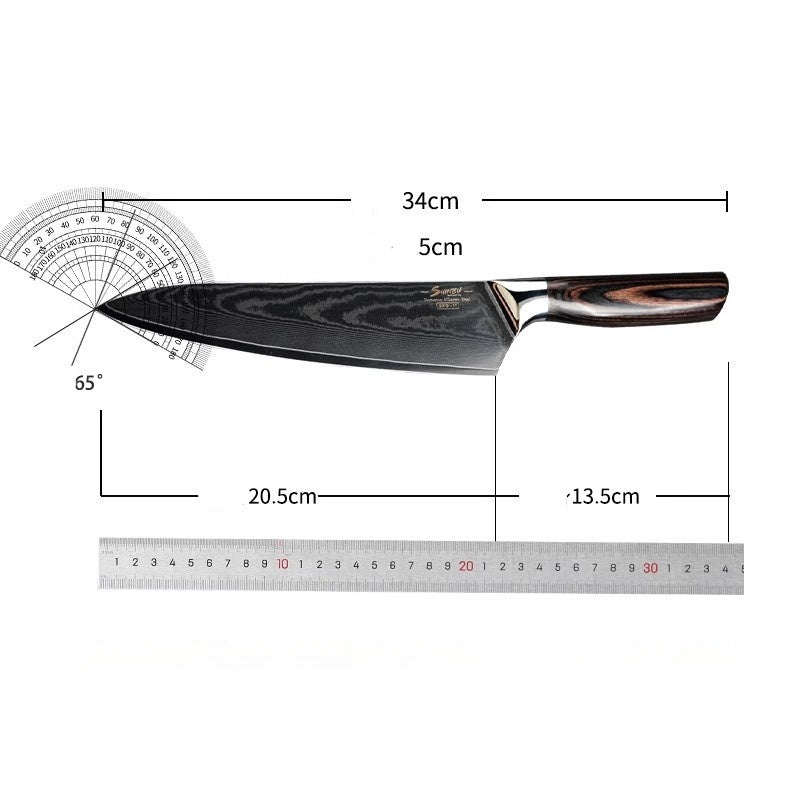 67 Layer SKD11 Damascus Chef Knife with Dark Brown Wood Handle