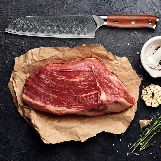 Super Cut Damascus Chef'S Knife with Rosewood Handle