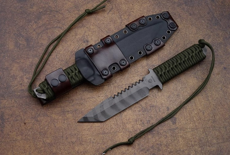 Outdoor Camping Knife | BTSS Series Paracord Tiger Stripe |ATS-34 Alloy Steel