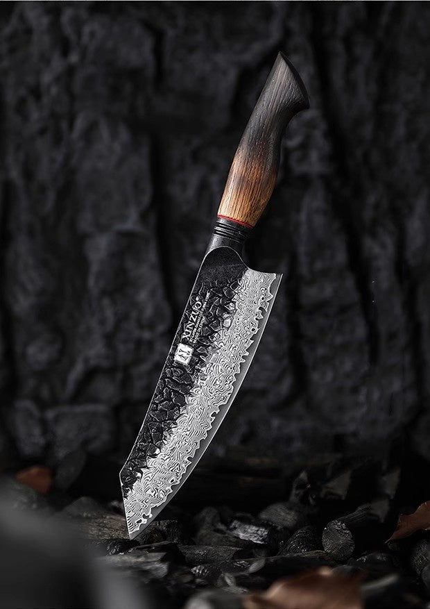 Chef's Kiritsuke | Santoku Knife | Damascus Steel | Ink Hammer Series