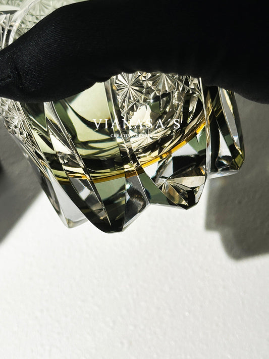 VIANASA'S Edo Kiriko Moon Rainbow Whiskey Glass - Goglasscup