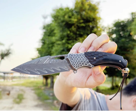 Folding Knife | Damascus Steel | Hand Forged | Desert Eagle