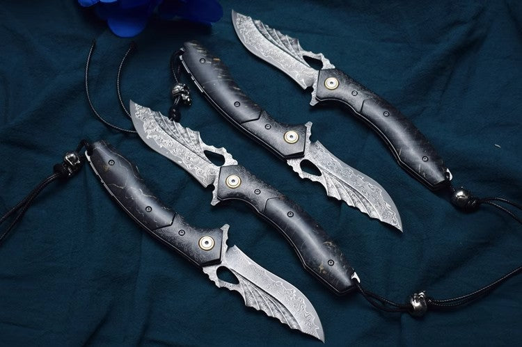 Folding Knife | VG10 Damascus Steel | Dark Night