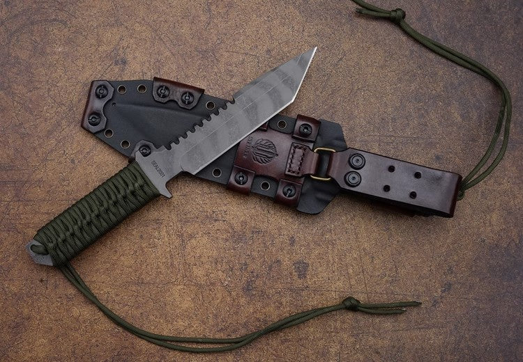 Outdoor Camping Knife | BTSS Series Paracord Tiger Stripe |ATS-34 Alloy Steel