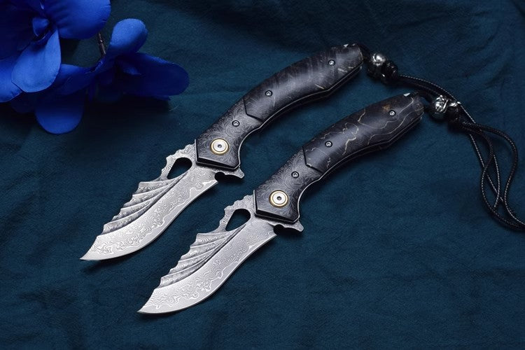 Folding Knife | VG10 Damascus Steel | Dark Night