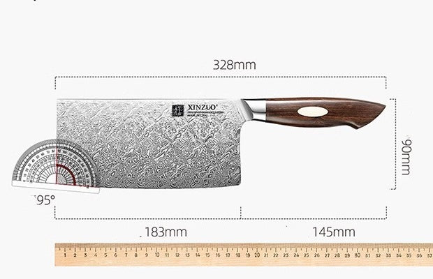 110 Layer Dual-core Damascus Cleaver