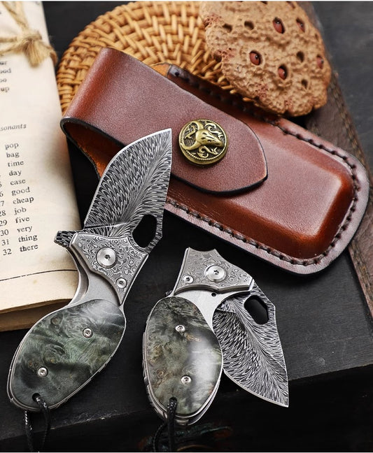 Pocket Knife | Feather Pattern | Swamp Rat