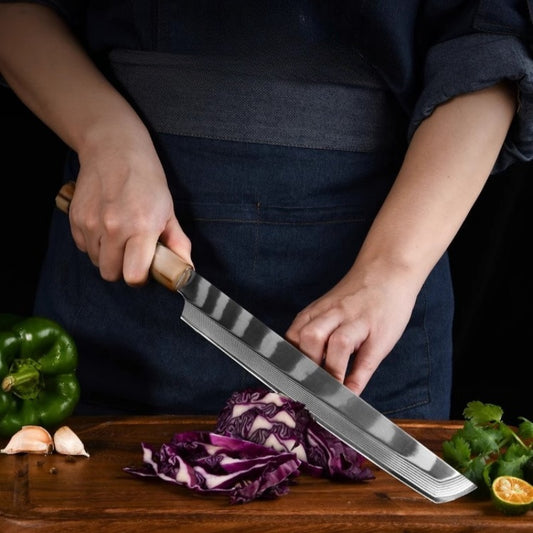 Damascus Steel Sashimi Knife with Octagonal Straight Handle