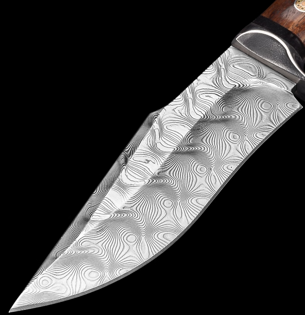 Damascus Steel Bowie knife- Swiss Powder Pattern