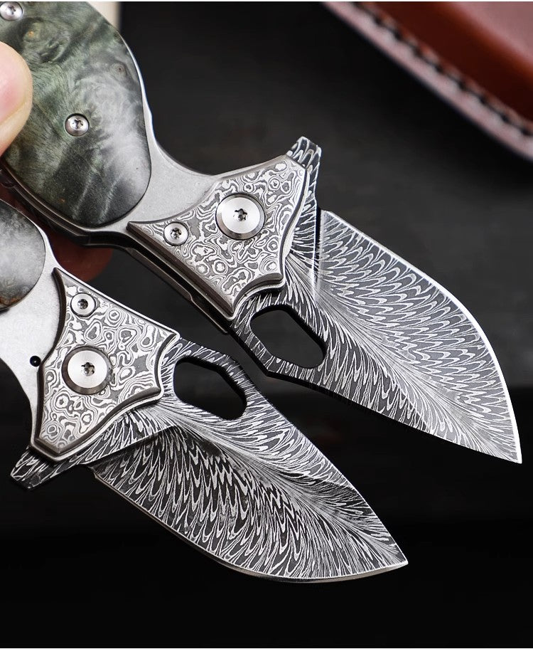 Pocket Knife | Feather Pattern | Swamp Rat