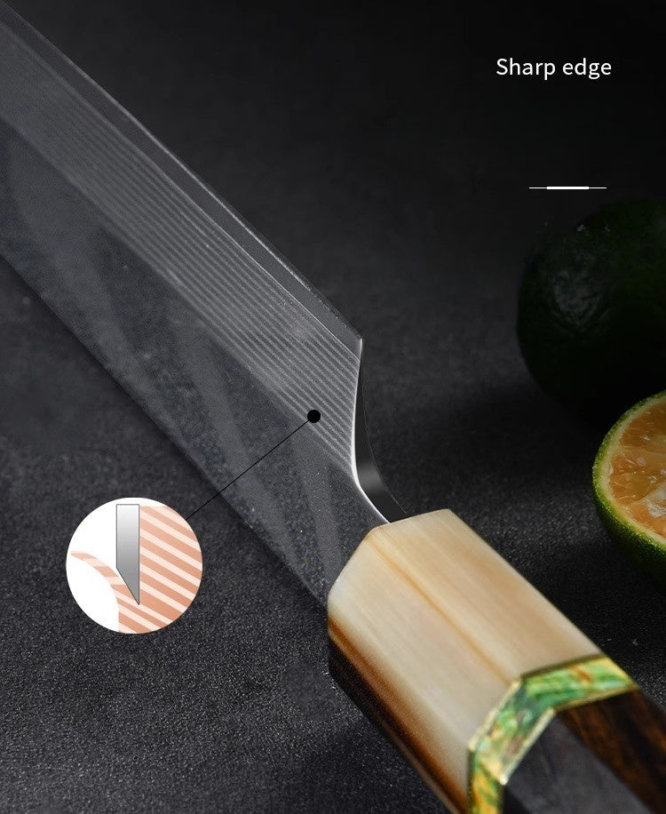 Damascus Steel Sashimi Knife with Octagonal Straight Handle
