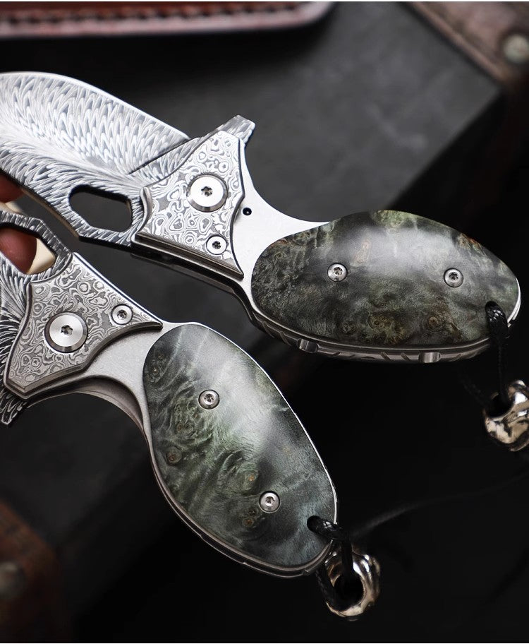 Pocket Knife | Feather Pattern | Swamp Rat