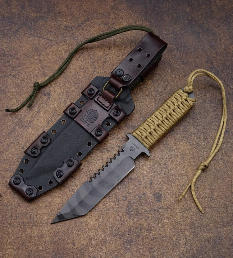 Outdoor Camping Knife | BTSS Series Paracord Tiger Stripe |ATS-34 Alloy Steel