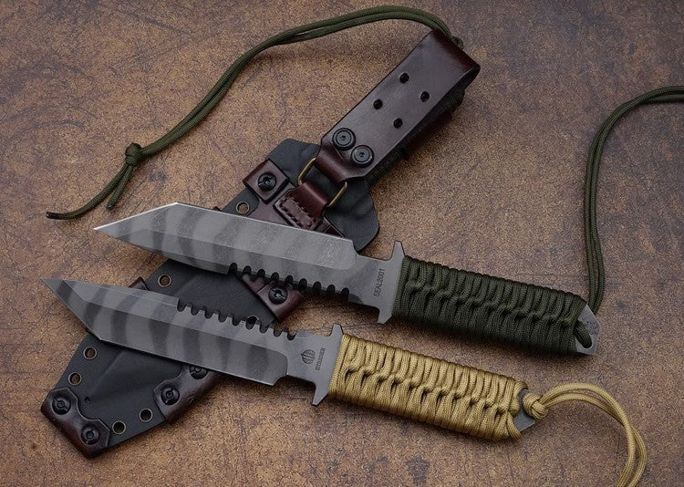 Outdoor Camping Knife | BTSS Series Paracord Tiger Stripe |ATS-34 Alloy Steel