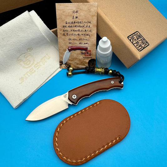 Folding Knife | Ox Bone Handle | Red Fox