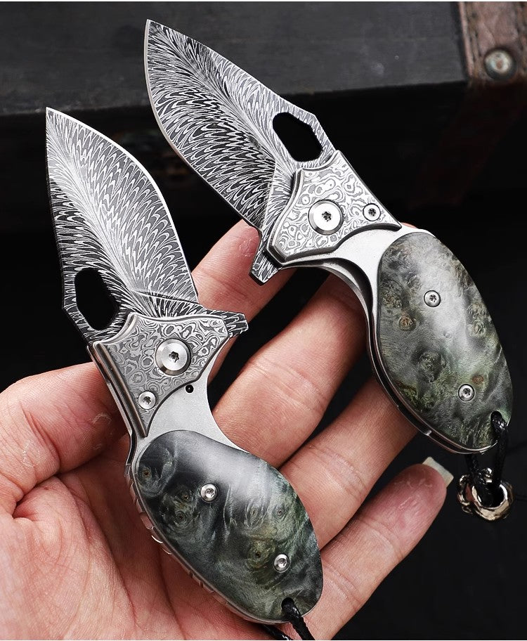 Pocket Knife | Feather Pattern | Swamp Rat