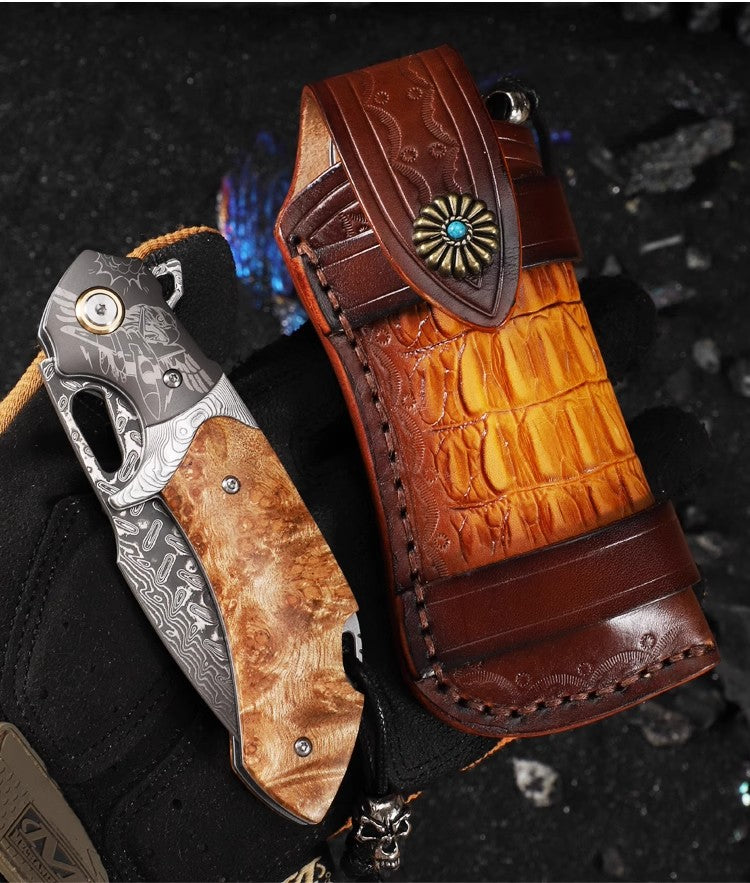 Damascus Steel Knife Outdoor Folding Knife- Flying Eagle