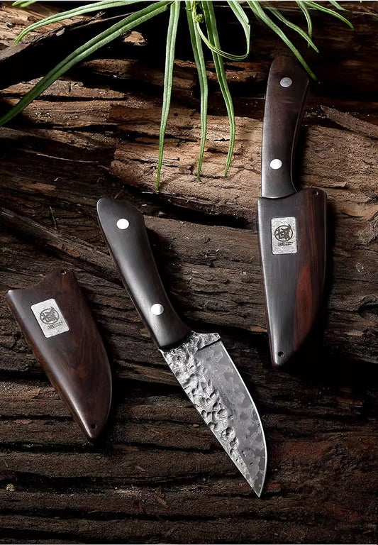 Portable Paring Knife Damascus Steel-Makino