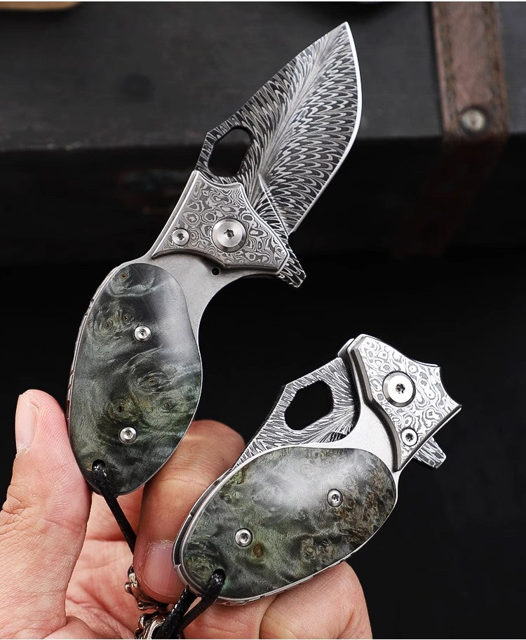 Pocket Knife | Feather Pattern | Swamp Rat