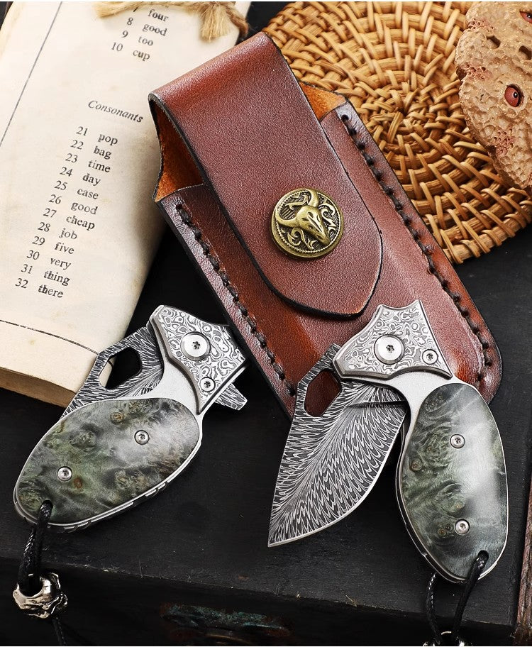 Pocket Knife | Feather Pattern | Swamp Rat
