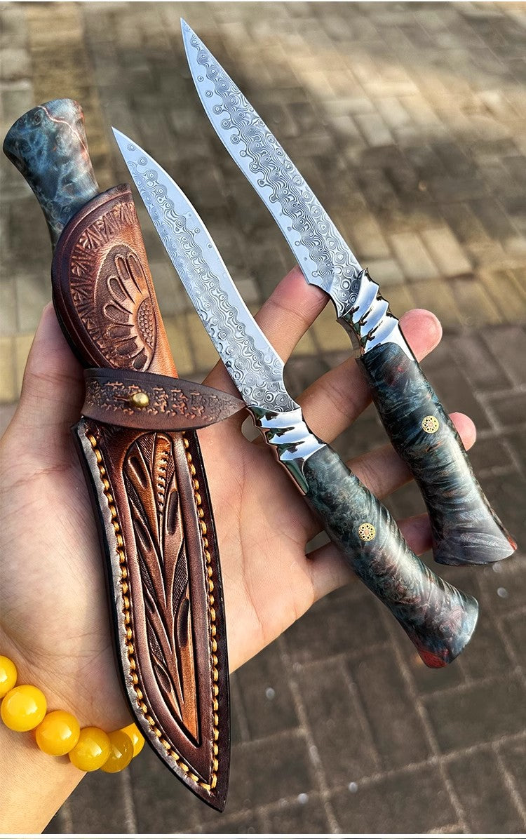 Outdoor Knife | Damascus Steel | Suzaku