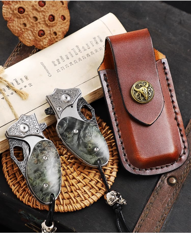 Pocket Knife | Feather Pattern | Swamp Rat