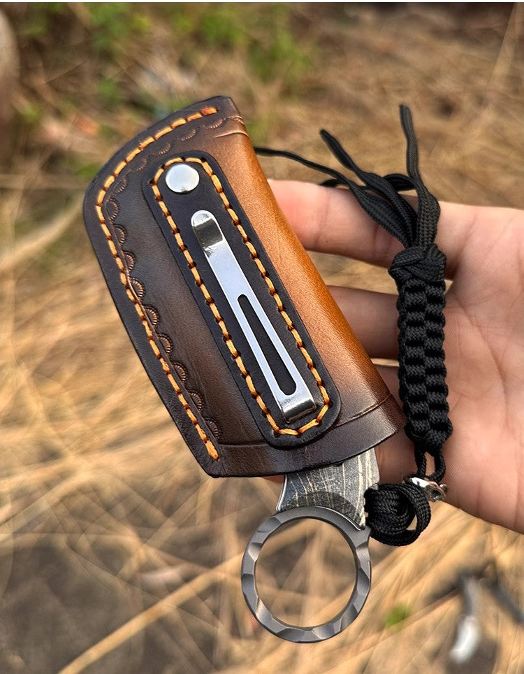 Damascus Steel Folding Knife -Violent Forest