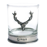 ENGLISH PEWTER Stag Single Whiskey Glass Tumbler - Goglasscup