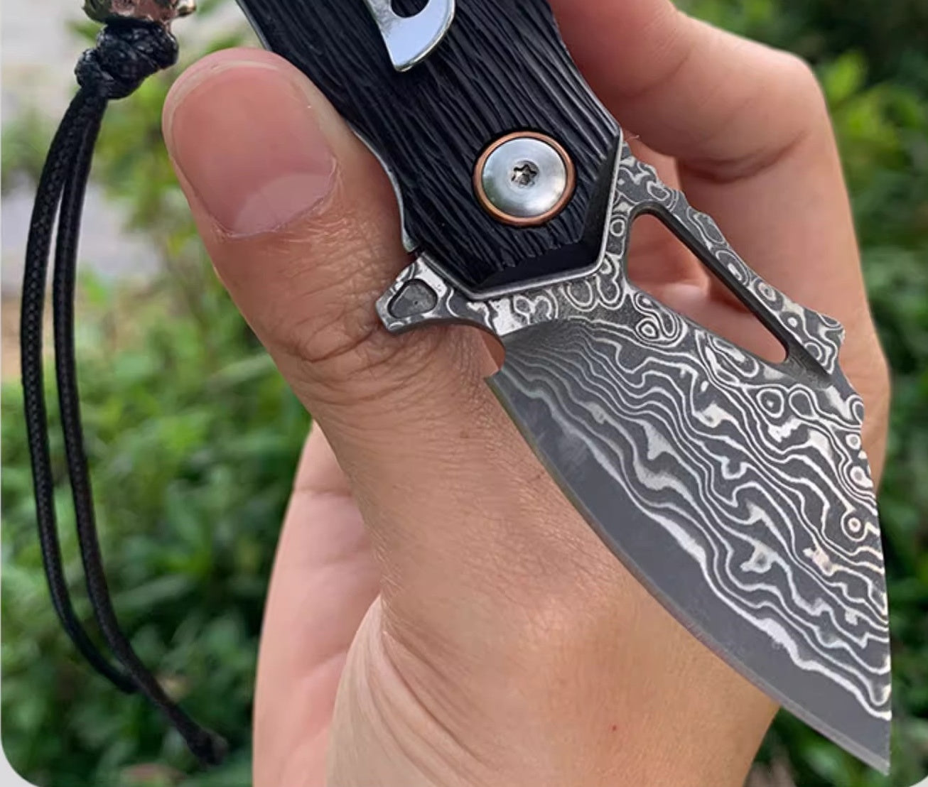 Pocket Knife | Damascus Steel | Red Panda