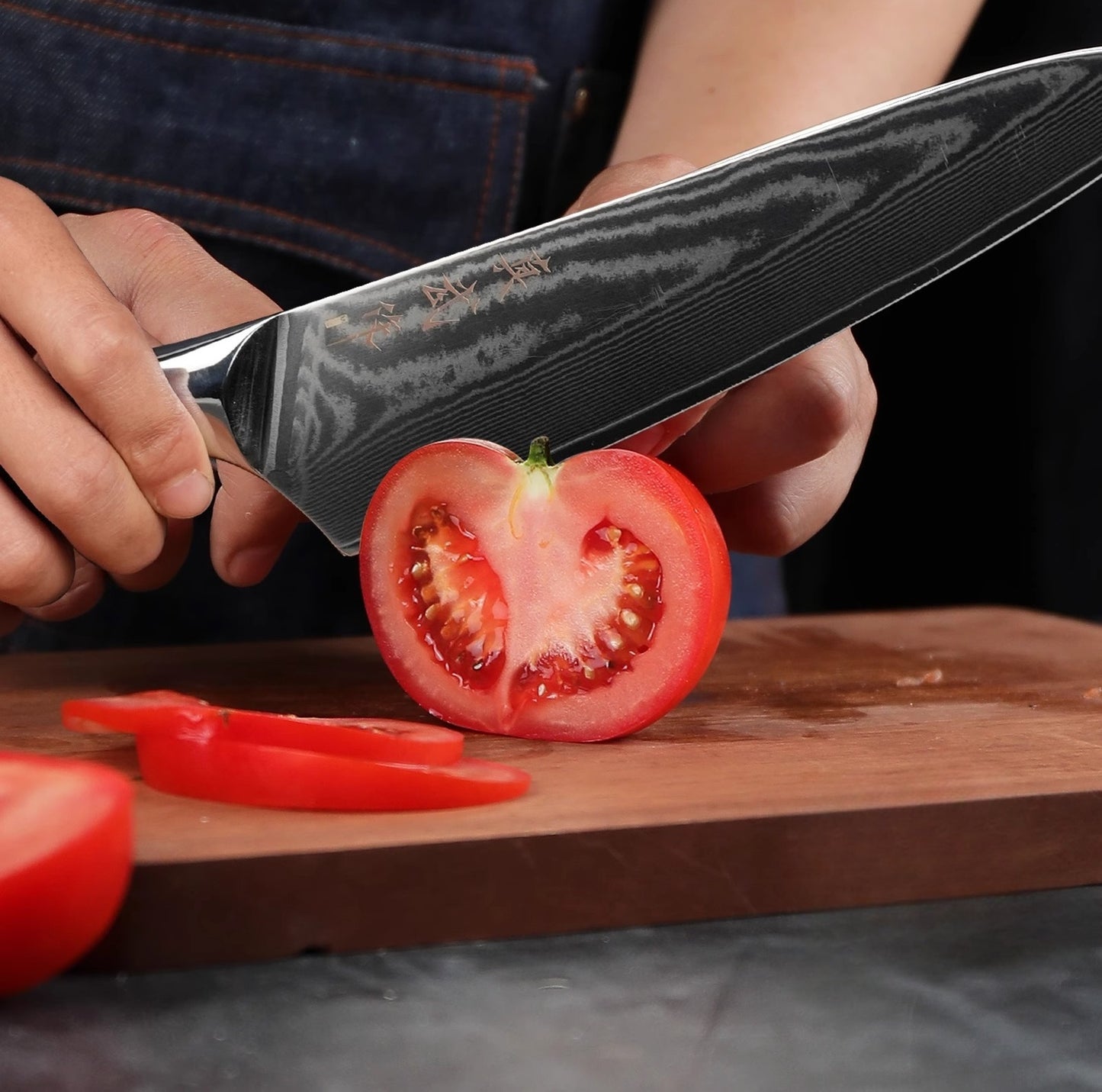 67 Layer SKD11 Damascus Chef Knife with Dark Brown Wood Handle