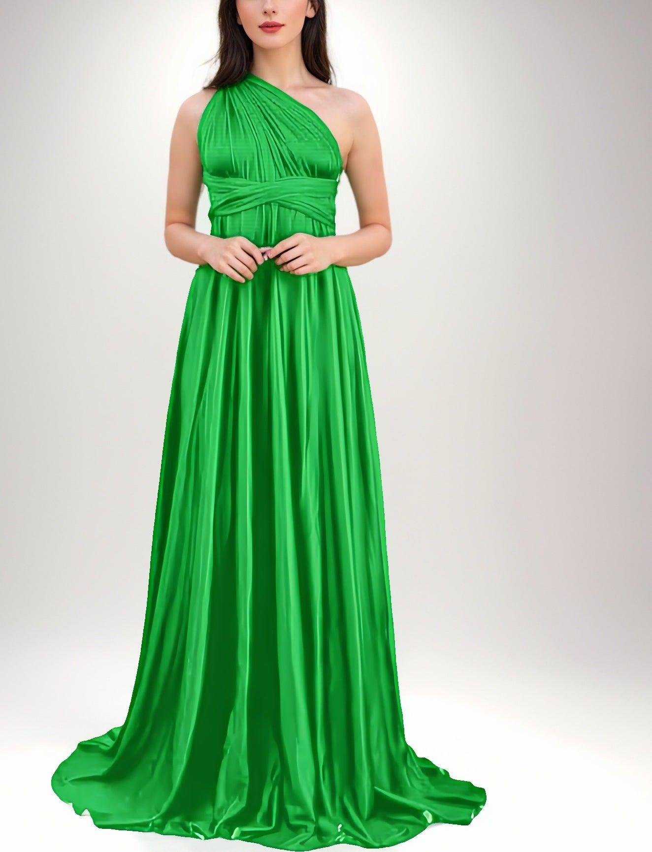 A-line Halter One Shoulder V-Neck Asymmetrical Cocktail Dress