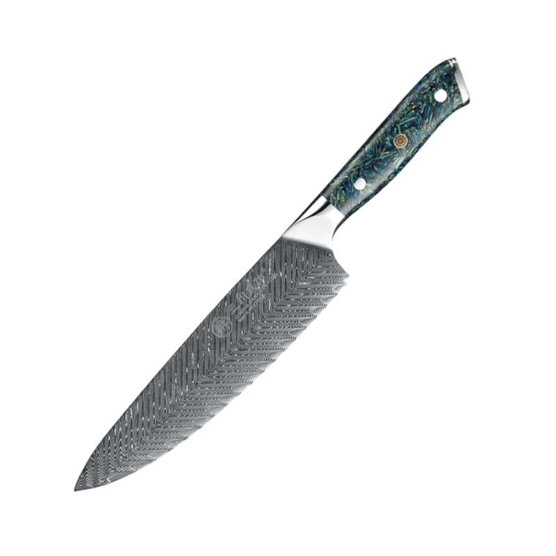 67 Layer Damascus Chef Knife with Seiko Husk + Resin Handle