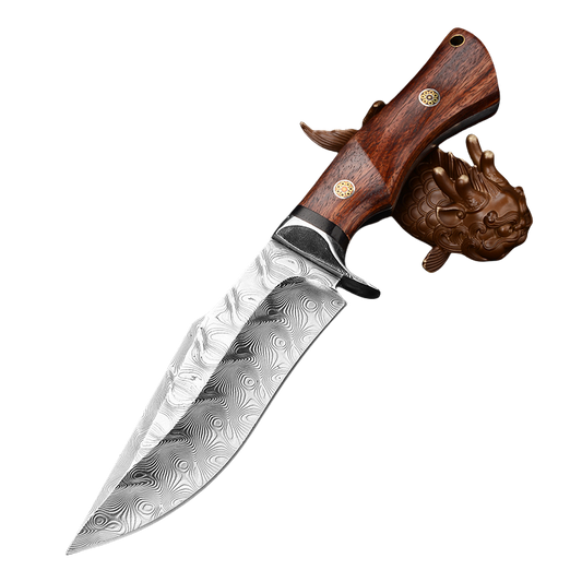 Damascus Steel Bowie knife- Swiss Powder Pattern